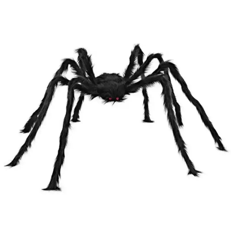 A black Halloween spider web LED string light for haunted house decor.