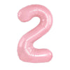Pastel Pink Foil Number Balloons (0-9) for Birthday Party Decorations