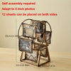 A vintage resin rotating photo frame with multiple slots for displaying photos.