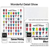Canvas printing of football jerseys featuring various team colors and designs for wall art