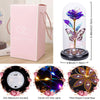 Rose of Love crystal flower in an illuminated glass dome with a petal shaped crystal base