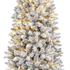 7.5 Ft Pre-Lit Pencil Christmas Tree with LED Lights and Metal Stand