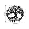Black retro BBQ zone wall decor silhouette of a tree with roots and spikes