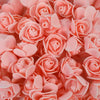 Bulk pack of realistic pink foam rose flowers for weddings and events