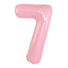 Pastel Pink Foil Number Balloons (0-9) for Birthday Party Decorations