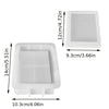 White openable book-shaped silicone mold for resin and concrete DIY with dimensions 14cm x 12cm.
