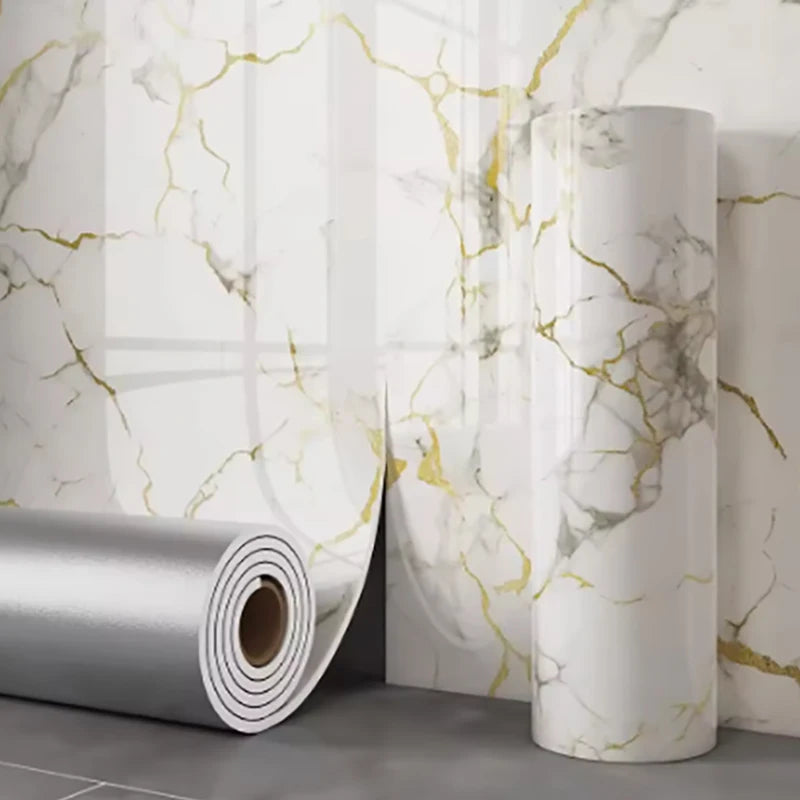 Marble-Pattern Self-Adhesive Peel and Stick Wallpaper