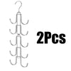 A set of two 5-tier rotating organizer hangers with swivel hooks.