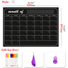 A3 magnetic dry erase planner with a monthly calendar grid and free gifts including pens, a cloth, and a charm