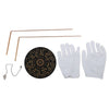 Un ensemble de tiges de divination en cuivre pur et une paire de gants de divination blancs.