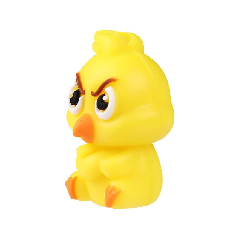 A bright yellow silicone bird bead used for jewelry making and DIY crafts.