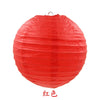A bright red, round paper lantern used for parties and weddings.