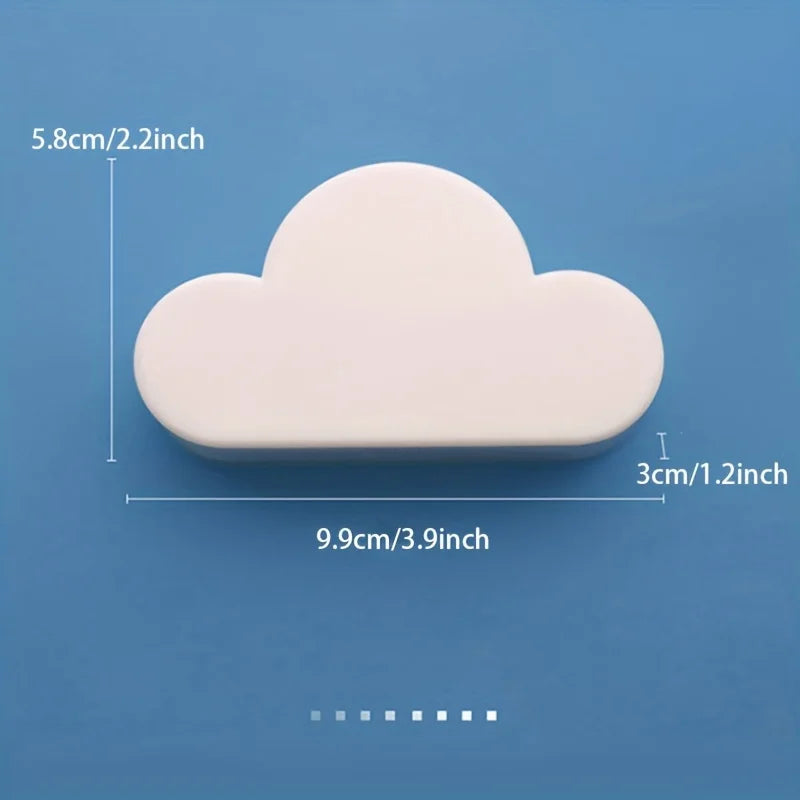 A white magnetic cloud key hanger with dimensions 5.8cm (2.2inch) high and 9.9cm (3.9inch) wide.