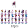 A set of 24 anime hunter girl cake toppers featuring various characters in different poses and colors.
