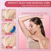 Demonstration of perfect body hair removal using waxing, showing before and after results.