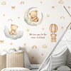 Wall stickers featuring cartoon bears and crescent moons for a child's room decor