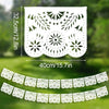 Weißer handgeschnittener Papel-Picado-Banner mit komplexen Blumen- und Blättermustern für Partydekoration