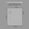 A sheet of 2-grid 3.5-inch inner pages for a card organizer, showing its dimensions.