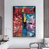 Animated wall art poster featuring Invincible characters in a dynamic comic book style.