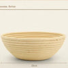 Cesta tejida de mimbre beige claro para hornear.