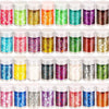 A collection of 32 colorful glitter mixes in small jars for nail art and DIY crafts