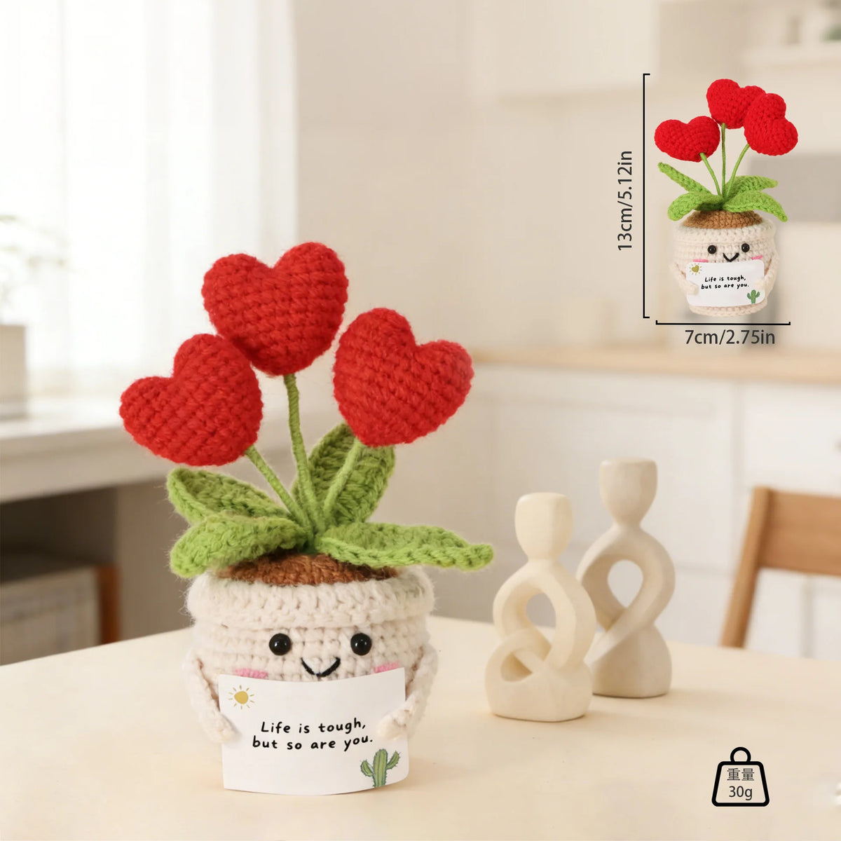 Handmade Crochet Tulip & Sunflower Potted Plant Set