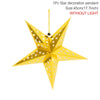 A gold star decoration pendant with a pointed shape and small star cutouts.