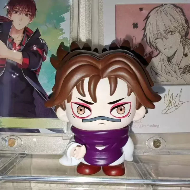 Blind box collectible figure of Gojo and Geto from Jujutsu Kaisen Season 2 featuring brown hair and purple clothing