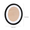 An elegant oval wooden wall photo frame with a light brown insert and black border.