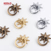Solid Brass Star Pendant Cabinet Knob with Antique Finish