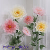 A package of artificial silk flowers includes 6 flower heads, 6 stems, and 2 bases displayed against a white background.