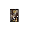 Abstract flower canvas wall art featuring three stylized, light-colored flowers on a dark background.