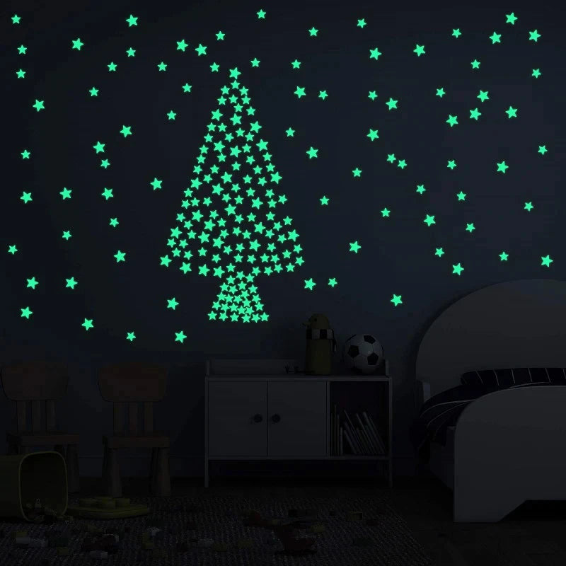 Glow-in-the-Dark Star Wall Stickers (100 Pack)
