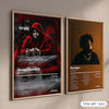 A framed poster featuring the album art and tracklist for Rod Wave's Hunger Games 3 on a dark background.
