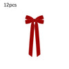 A single red velvet bow for holiday tree and wreath decorating.