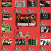 A collection of decorative banners and posters featuring Green Day band imagery and themes.