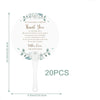 A set of 20 floral message wedding thank you fans with a thank you note