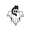 Halloween Enamel Pins Set - Cute Ghost, Black Cat, and Pumpkin Brooches for Kids