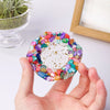 Natural Crystal Reiki Bowl with Flower Plate for Meditation and Home Decor