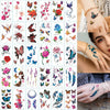 A collection of 30 waterproof temporary body art stickers featuring various colorful butterflies and floral designs.