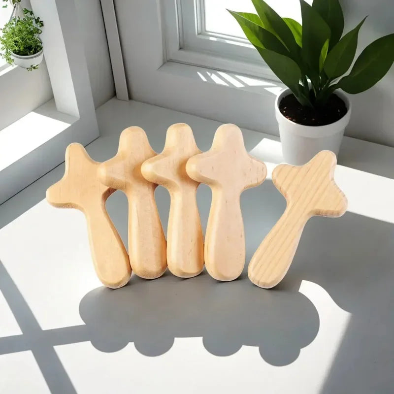 Set of 5 Wooden Pocket Prayer Crosses