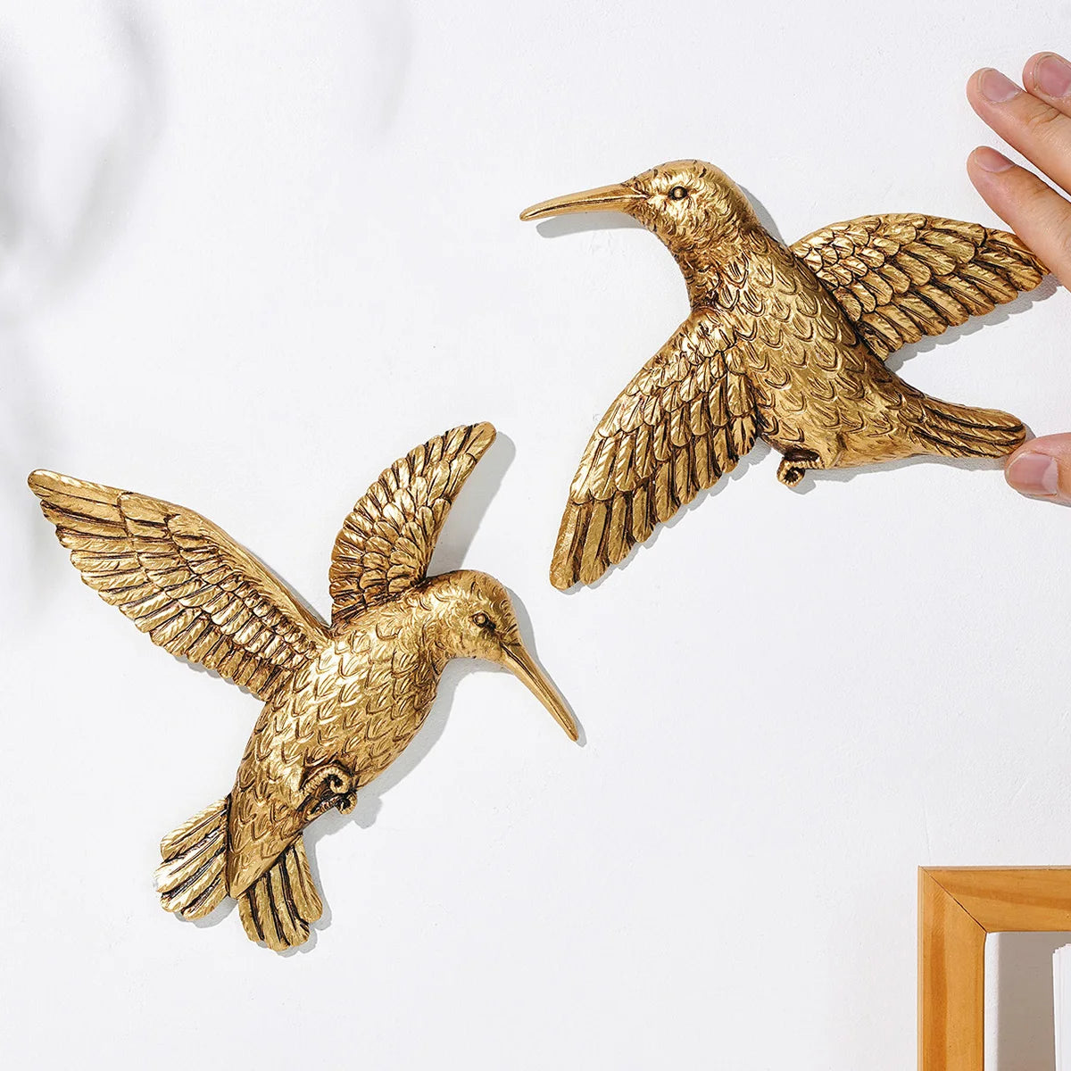 Golden Hummingbird Wall Art Décor