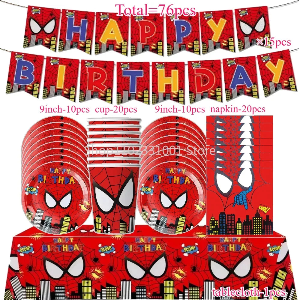 Superhero Birthday Party Tableware and Decoration Kit