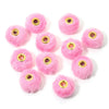 Boules de peluche roses à perles avec accents dorés pour la fabrication de bijoux DIY