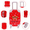Red suitcase with Christmas theme and accessories for doll outfits