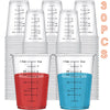 Disposable Measuring Cups, 8 oz (30-Pack) – Clear Plastic for Mixing and Baking