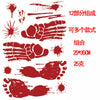 Halloween Bloodstain Sticker Set with Handprints, Footprints & Skulls