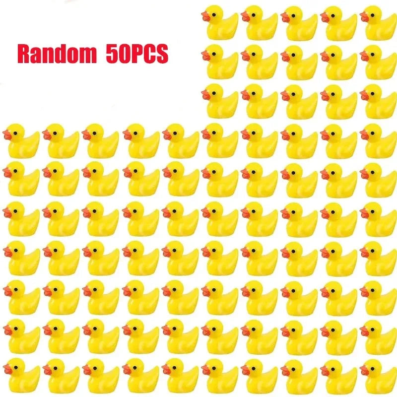 Mini Yellow Duck Resin Charms for DIY Crafts and Decor (200 Pack)