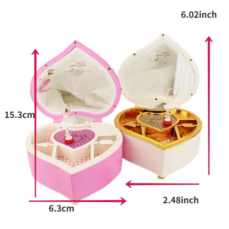 Heart-Shaped Ballerina Music Box