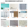 Guide showing suitable and unsuitable surfaces for self-adhesive acrylic mirror wall stickers.